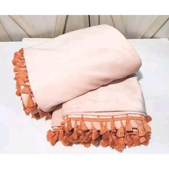 Opalhouse | Accents | Opalhouse Blush Peach Pink Tassels Velvet 2 ...